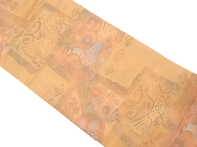 花鳥模様織り出し名古屋帯